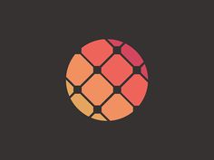 an orange and pink circle on a black background