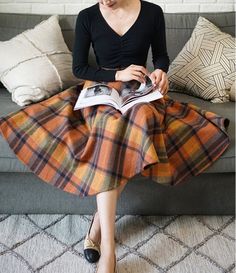 This Wool Plaid Vintage-Academia Skirt from Deer Doll is perfect for those moments that call for elegance and sophistication. Crafted from premium wool, with soft and smooth lining, A-line silhouette and its chic plaid pattern in Fall hues, this skirt is a timeless piece that will last you for years to come. (New measurements as of Sept 27) (waist does not stretch) SIZE S Waist 66cm / Length 75cm SIZE M Waist 70cm / Length 76cm SIZE L Waist 74cm/ Length 77cm SIZE XL Waist 78cm/ Length 77cm Vintage Academia, Deer Doll, Belle Silhouette, Vintage Plaid, Plaid Skirt, Vintage Modern, Mode Vintage, Plaid Skirts, Wool Plaid