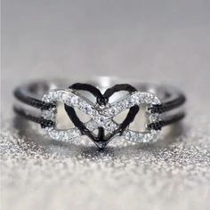 Size 7 Heart Infinity Ring, Cute Promise Rings, Infinity Ring Wedding, Zierlicher Ring, Heart Gemstone, Heart Shaped Diamond, Cute Rings, Pretty Rings, Love Ring