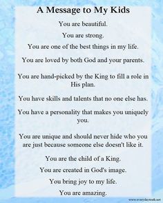 a message to my kids with the words you are beautiful