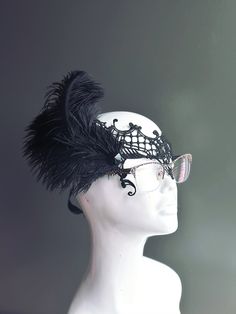 Made for eye glass wearers! Mask will fit around the frames of your eyeglasses comfortably.   Black lace masquerade mask with lovely feather clip attached. More colors for the feathers are available. S H I P P I N G  -   Last minute masquerade mask shopping? Quick processing available.  For 1-2 day guaranteed delivery, add items to cart, click on shipping tab for rates on last page of checkout. Msg us for delivery time frames (Include your state/country). S I Z E  Adult Size. Detailed dimensions Mask With Glasses, Lace Masquerade Mask, Lace Masquerade Masks, Thank You Wishes, Feather Mask, Female Mask, Lace Accessories, Lace Mask, Eye Glass