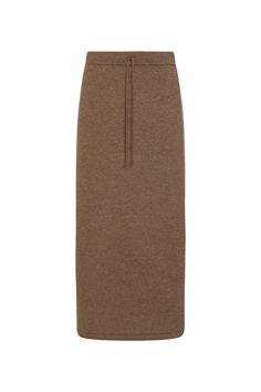 Featuring again for Resort 24, cozy Wool Cashmere is cut into three new silhouettes that maximize its soft and lightweight feel, such as this midi skirt. Designed with a drawstring waist for casual appeal, it is knit to a slim fit that hits above the ankle. Warm, soft, and plush, Rosetta Getty’s Wool Cashmere is a lightweight knit that is ideal for layering. Offered in two luxe neutral tones, these are timeless foundational pieces. Elasticized drawstring waist Pull-on style Back slit 70% Wool, 3 Rosetta Getty, Layered T Shirt, Denim T Shirt, High Hips, Turtle Neck Top, Lightweight Knit, Neutral Tones, Sweater Skirt, T Shirt Top