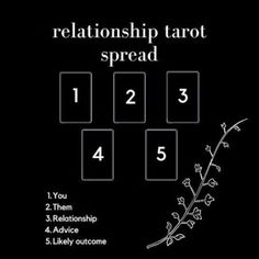 a black and white photo with the words,'relationship tarot spread'on it