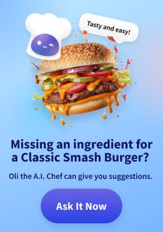 an advertisement for a cheeseburger with the caption'missing an ingredient for a classic smash burger? '