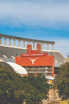 the university of texas football stadium is red and white