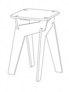 a line drawing of a stool