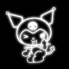 a cartoon character with a skull and crossbones on it's chest is lit up in the dark