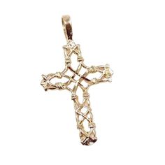 Solid 14k Yellow Gold Filigree Cross Religious Pendant Pendant Length Including Bail In Mm~ 38 Pendant Width In Mm~ 21 Maximum Bail Opening In Mm~ 4 Gram Weight ~ 2.5 Inventory Code ~ Gjc-163-Ee124-Ms205-A95d Hallmarked ~ No, But Fully Tested And Guaranteed To Be Solid 14k. Tested ~ Yes Notes ~ Professionally Cleaned, Polished, And Tested. Please Contact Us With Any Questions. We Love To Hear From Shoppers. Thank You For Your Interest. Features: Pendant Gold Filigree, Cross Jewelry, Yellow Gold, Women Jewelry, Pendant, Yellow, Gold, Women Shopping, Color