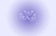 three white butterflies on a purple background