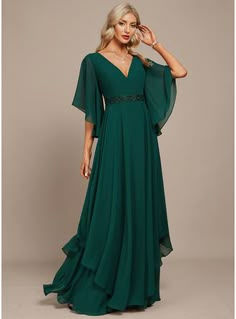 JJ's House Beading Appliques Lace Sequins Chiffon V-Neck Fall Spring Summer Winter A-line General Plus Belt/Sash No Leg Slit Back Zip Scoop Elegant Simple Black Tie Dark Green Height:5.8ft（176cm） Bust:32in（82cm）Waist:24in（61cm）Hips:35in（89cm） No Floor-Length Model N. #JJ's House #Beading #AppliquesLace #Sequins #Chiffon #VNeck #Fall #Spring #Summer #Winter #Aline #General #Plus #BeltSash #NoLegSlit #BackZip #Scoop #Elegant #Simple #BlackTie #DarkGreen #No #FloorLength #ModelN Wedding Guest Dresses Long, Lace Beading, Sequin Appliques, Bride Groom Dress, Chiffon Evening Dresses, Dress Chiffon, Lace Evening Dresses, Mother Of The Bride Dress