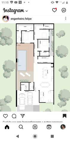 the floor plan for an apartment in instagramm's home design tool app