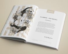 an open book with illustrations on it