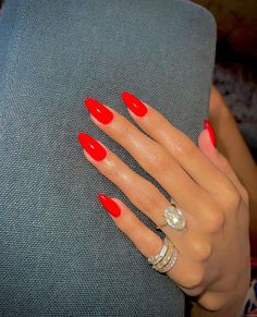 Nails Bright, Red Acrylic Nails, Nails Green, Work Nails, Red Nail, Bright Spring, Fire Nails, Chic Nails