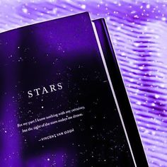 a purple book with the words stars written in white on it's front cover