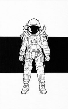 an astronaut is standing in the middle of space