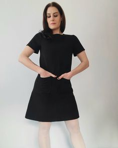 Made under request! Handmade dress in soft wool with lining 90%polyester 2%elastan 8%viscose Color: Black You can see here an example on a coat from the fabric https://www.etsy.com/listing/206734254/mod-wool-coat-60s-retro-soft-light-blue?ref=shop_home_active_1 You can choose your own measurements, length. Special request are easy, just add this listing to your cart https://www.etsy.com/listing/624364219/special-requests?ref=shop_home_active_25 If you want it on a rush you have priority shipping Classic Wool A-line Dress, Fitted Knee-length Dress With French Seams, Fitted Knee-length Wool Dress, Lined Stretch Mini Dress For Work, Stretch Lined Mini Dress For Work, Fitted Black Wool Dress, Black Fitted Wool Dress, Classic Mini Length Winter Dress, Classic Mini Winter Dresses