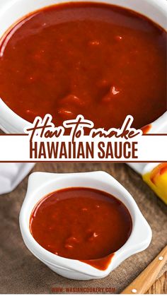 how to make hawaiian sauce in a white bowl