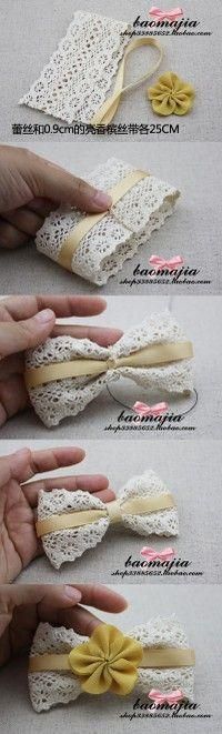 the instructions for how to make lace bows