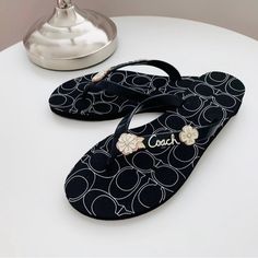 Cute Flip Flops In Black Color Brand New In Box Cute Flip Flops, Coach Shoes, Flip Flop, Womens Flip Flop, Women's Shoes Sandals, Black Color, Flip Flops, Shoes Sandals, Women Shoes