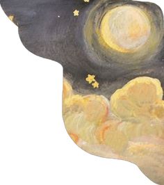 an artistic painting with stars and moon in the sky