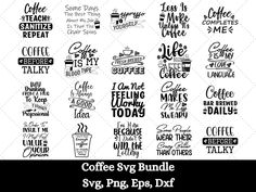 coffee svg bundle with different font styles