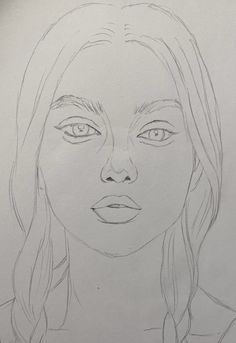 a pencil drawing of a woman's face