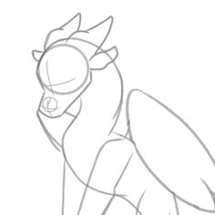 a drawing of a pony with wings on it's head