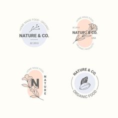 four logos for nature and co