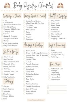 the baby buggy checklist is shown here