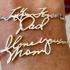 Handwriting Bracelet Custom Actual Handwriting Jewelry | Etsy Handwriting Bracelet, Handwriting Jewelry, Signature Bracelet, Keepsake Gift, Charm Bracelets, Handwriting, Mother Gifts, A Photo, Silver Necklace