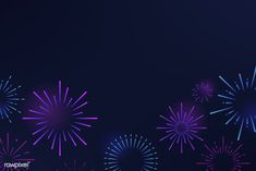 fireworks are lit up in the night sky with bright colors and sparkles on them