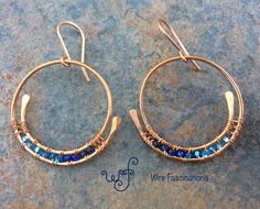 Mexican Handmade Jewelry, Wire Wrapped Hoop Earrings, Handmade Metal Jewelry, Wire Earring Ideas, Diy Hoop Earrings, Diy Wire Earrings, Wrap Earrings