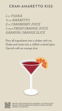 an orange and red drink in a glass with the ingredients to make it into a cocktail