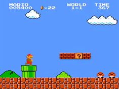 an old - school video game with mario running