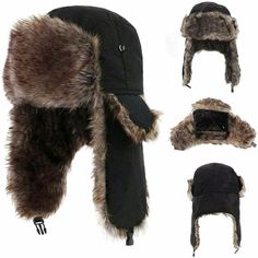 FREE SHIPPING 30 DAYS RETURN EASY PAYMENT Men Trapper Hat Cap Ski Ushanka Cossack Faux Fur Suede Leather Winter Warm Hats Description: Mens Womens trapper style hat Fashionable hat with faux fur lining Great warm in winter Ear flaps with fastening chin strap It can be used in parties, masquerades, home, streets, schools, etc. Material: Outer :Cotton, Lining: Polyester, Fur: Polyester Color: Black/ Coffee/ Navy Blue Size: One Size length: about 58-60cm Features: Waterproof ,Warmer Package Include Trapper Hat Men, Russian Hat, Aviator Hat, Ski Hat, Faux Fur Hat, Ski Hats, Trapper Hats, Winter Cap, Dream Clothes