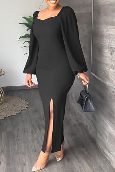 Casual Work Dress, Steps Dresses, Elegant Casual Dress, Dinner Dress Classy, Chiffon Fashion, Long Sleeve Dresses, Classy Dress Outfits, Sleeve Dresses, Komplette Outfits