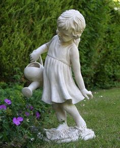 Watering The Garden, Garden Statuary, Garden Figures, Outdoor Garden Statues, Garden Angels, Garden Sculptures, Angel Statues, Garden Girls, Garden Accents