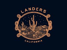 the logo for landers in california, with cactus and cacti on it