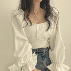 save and follow Fall Fashion Korean, Korean Blouse, Blouse Ideas, Korean Design, Fashion Top Outfits, Cute Dress Outfits, Korean Casual Outfits, Trendy Fashion Tops, Casual Day Outfits