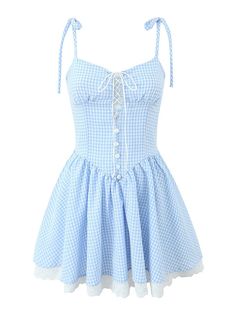 Salty Kisses // Dress – STRANGERS & LOVERS Blue Gingham Mini Dress, Blue Sleeveless Mini Dress For Picnic, Vintage Mini Dress For Picnic, Blue Cotton Mini Dress For Picnic, Vintage Blue Mini Dress For Summer, Vintage Blue Cotton Mini Dress, Blue Cotton Picnic Dress, Blue Cotton Dress For Picnic, Blue Sleeveless Dress For Picnic