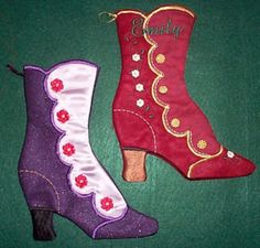 This is for one Handmade CUSTOM Embroidered Steampunk Victorian Boot Christmas Stocking Many materials available such as leather, satin, lace, felt, velvet, and printed fabrics. Samples shown have fabric in the front, and a felt back. Embroidered name and motif included. The stocking can be made up to 50% larger if you like. There are so many options! Here are just a few I've made. Please allow a week to two weeks for this to be made and shipped. Please see other listing for the cowboy boot and Pirate Boots, Victorian Boots, Steampunk Victorian, Embroidered Name, Silver Crown, Cowboy Boot, Christmas Stocking, Home Accents, Cowboy Boots