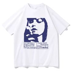 a white t - shirt with a woman's face on it