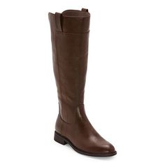 Embrace timeless style with Frye & Co. women's Giovanna riding boots. The EVA cushioning offers comfort and their side zip makes for easy on-and-off wear. Featuring a sleek silhouette and flat heel, these boots are perfect for pairing with any outfit.Features: Cushioned, ComfortClosure Type: ZipperFootwear Technology: Eva CushioningShaft Circumference: 16 InchesBoot Shaft Height: 15 3/4 InchesShoe Heel Height: 1 InchUpper/Outer Base Material: 100% PolyurethaneShoe Lining Material: Polyuretha Riding Boots Brown, Brown Riding Boots, Boots Brown, Stacked Heel, Timeless Style, Riding Boots, Side Zipper, Timeless Fashion, Heel Height