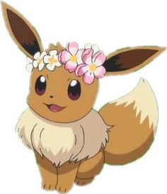 a cute little animal with flowers in its hair