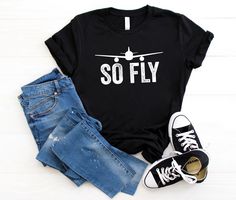 Show off your love for flying with this awesome So Fly shirt! Makes a great gift for your favorite pilot. Want a different design or color? Just let me know and I'll make it happen! FIT & SIZING: * These soft and lightweight Bella-Canvas unisex t-shirts have just the right amount of stretch, and are made in the USA. * Tees are comfortable and flattering for both men and women. * Please see the size chart in the photos to obtain an accurate size. Measure one of your favorite tees for comparison! Britney Meme, Airplane Shirt, Funny Adult Shirts, Motherhood Shirts, Sassy Shirts, Pilot Shirt, Funny Drinking Shirts, 50th Birthday Shirts, Feminist Shirt