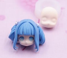 "Clay figure , anime figure, doll face , clay modelling , game model , scuplting ,anime doll , chibi art nendoroid mold, doll mold , clay doll, making dollDoll face silicone mold.  \"Notes for use Great for DIY projects, craft accessories, doll making, face modelling Oil the mold (baby oil or release agent) before using any air dry clay so it won't stick to the mold and can be easily removed Advantages: 1) Easy to use and cleaning 2) Beautiful and elegant design 3) Creative and have fun at home Polymer Clay Person, Chibi Clay Figures, Light Clay, Face Mold, Clay Faces, Fondant Silicone Molds, Cake Decorating Tools, Anime Dolls, Clay Figures