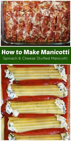 how to make manicotti with spinach and cheese stuffed