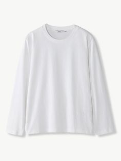 Long sleeve T-shirt designed by STCO. These are basic and simple t-shirt that are good to match in a neat style. Recommend styling this with various items in a casual mood.  - Semi-oversized fitting silhouette- Classical round neck- Daily item- Soft touching texture Basic White Cotton Top, Basic White Shirt For Fall, Classic White Basic Style T-shirt, Basic White Crew Neck Tops, Classic White T-shirt For Fall, Basic Everyday White Tops, White Basic Everyday Tops, White Basic Tops For Everyday, White Everyday Basic Tops