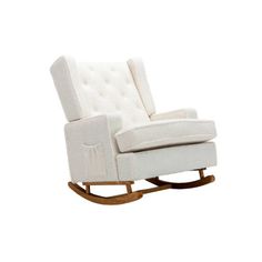 a white rocking chair on a white background