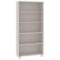 a white bookcase with three shelves on the bottom and one shelf in the middle